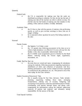 Class Advisory Paper | DOCX