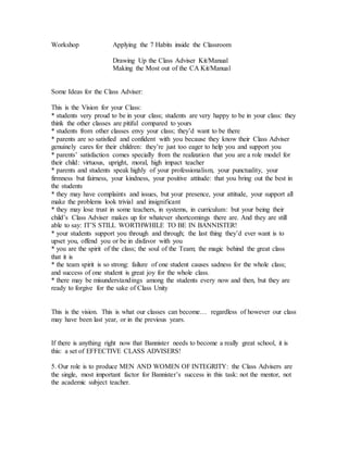 Class Advisory Paper | DOCX