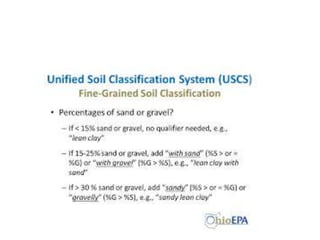 Classaification of sediments