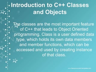 Class and object in c++ | PPT