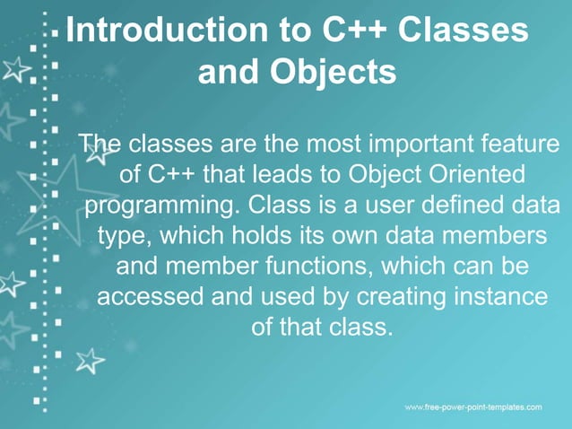 Class and object in c++ | PPT