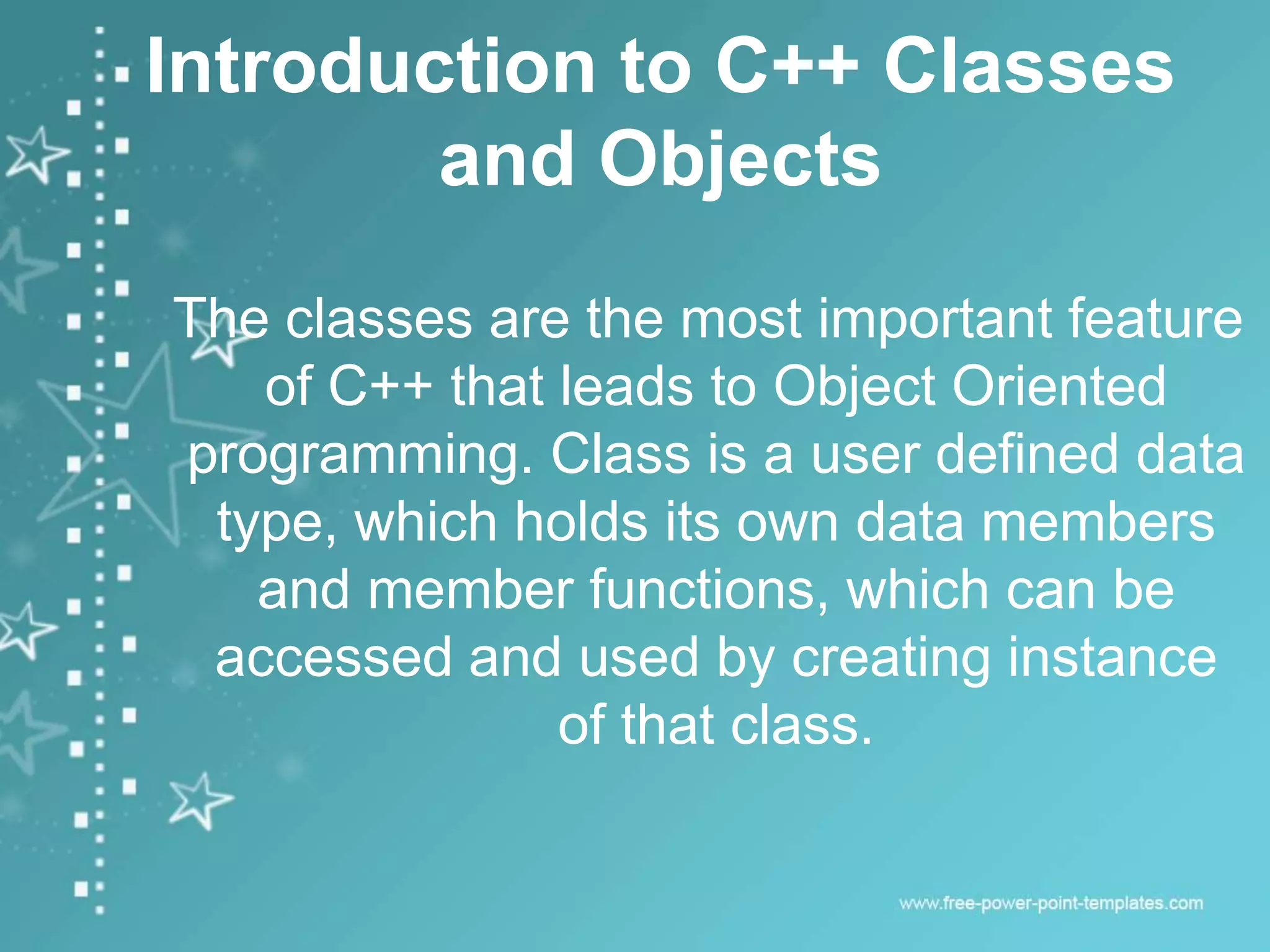 Class and object in c++ | PPT