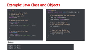 Class and Objects in object-oriented programming with Java | PDF