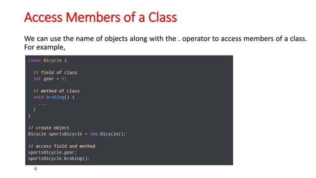 Class and Objects in object-oriented programming with Java | PDF