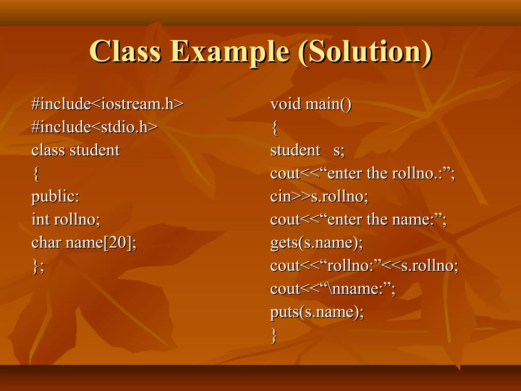 Class and object in C++ | PPT | Programming Languages | Computing