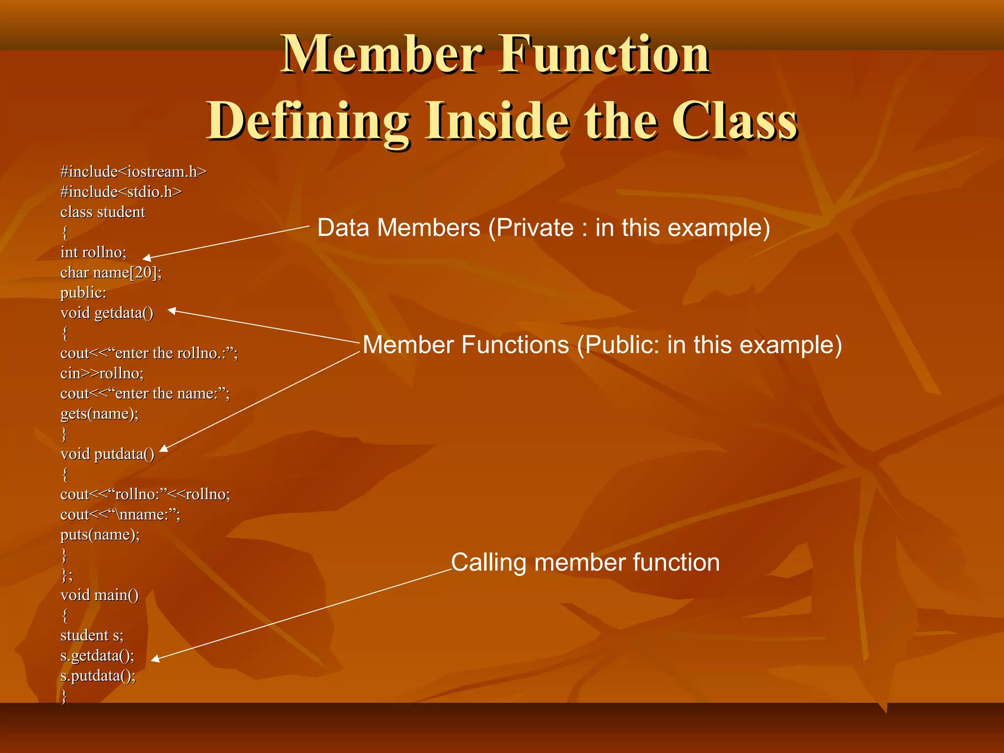 Class and object in C++ | PPT | Programming Languages | Computing