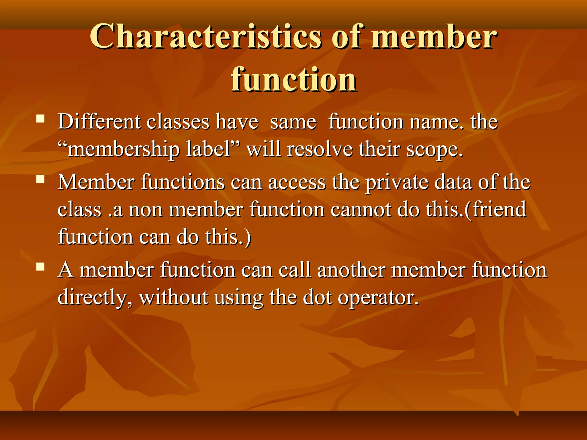 Class and object in C++ | PPT | Programming Languages | Computing