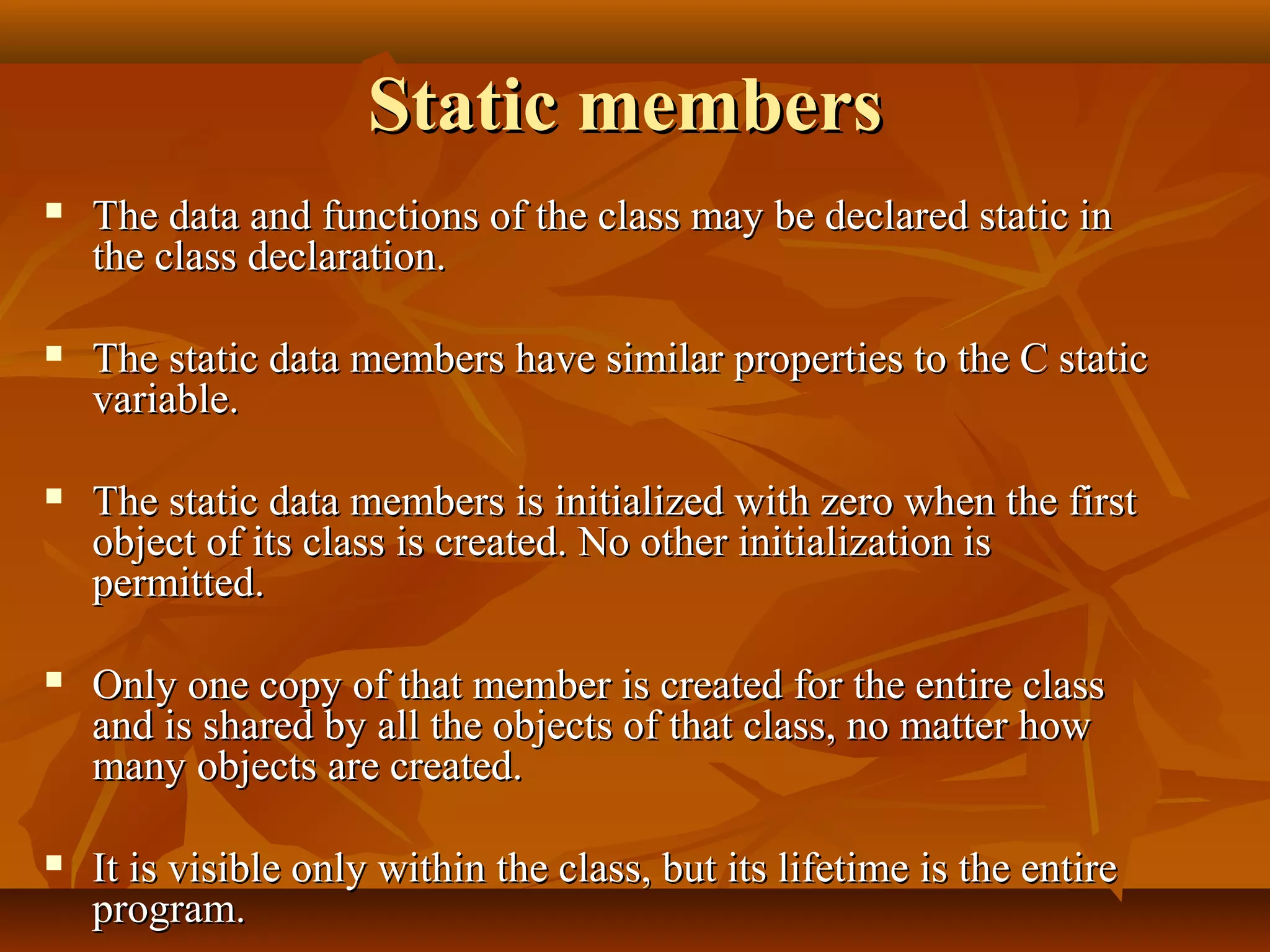 Class and object in C++ | PPT | Programming Languages | Computing