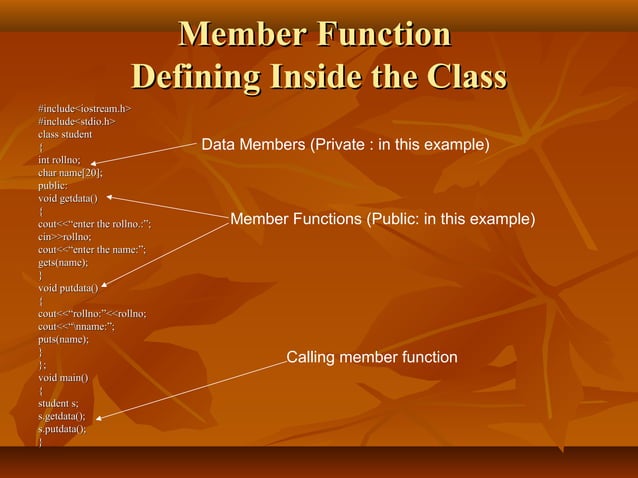 Class and object in C++ | PPT | Programming Languages | Computing