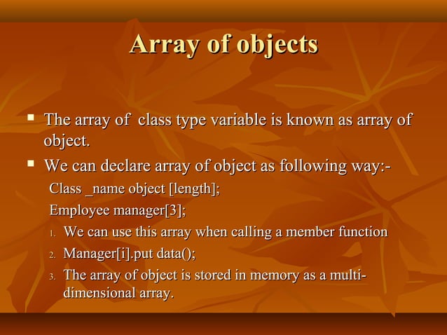 Class and object in C++ | PPT | Programming Languages | Computing
