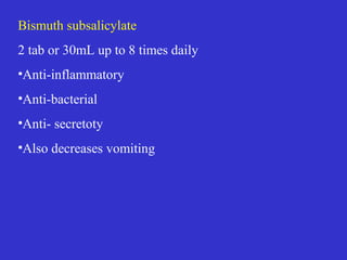 Corticosteroids –Prednisone-
Treatment for acute/severe exacerbations
Patients not responding to ASA
Hydrocortisone Foam based formulations coat the mucosa-
topical treatment for proctitis and distal ulcerative colitis
Severe-oral prednisolone-remission in 2 weeks
Budesonide as enteric coated tablets used in Crohn’s disease
 