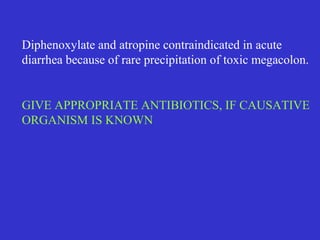 Immunosuppressant-
Cyclosporine and Methotrexate-severe ulcerative
colitis unresponsive to steroids
Anti-TNF α agents- Adalimumab, Certolizumab
Infliximab a new humanized antibody that targets
tumour necrosis factor alpha, for crohn’s disease
cross links with soluble and membrane bound TNF α
 inhibits T cell and macrophage function
 Alosetron –potent and selective 5-HT1 receptor
antagonist
 Tricyclic antidepressants- Amitriptyline
 