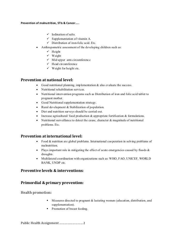 Prevention of malnutrition, STIs  Cancer PDF