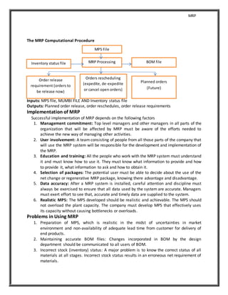 Class assignment on mrp | DOCX