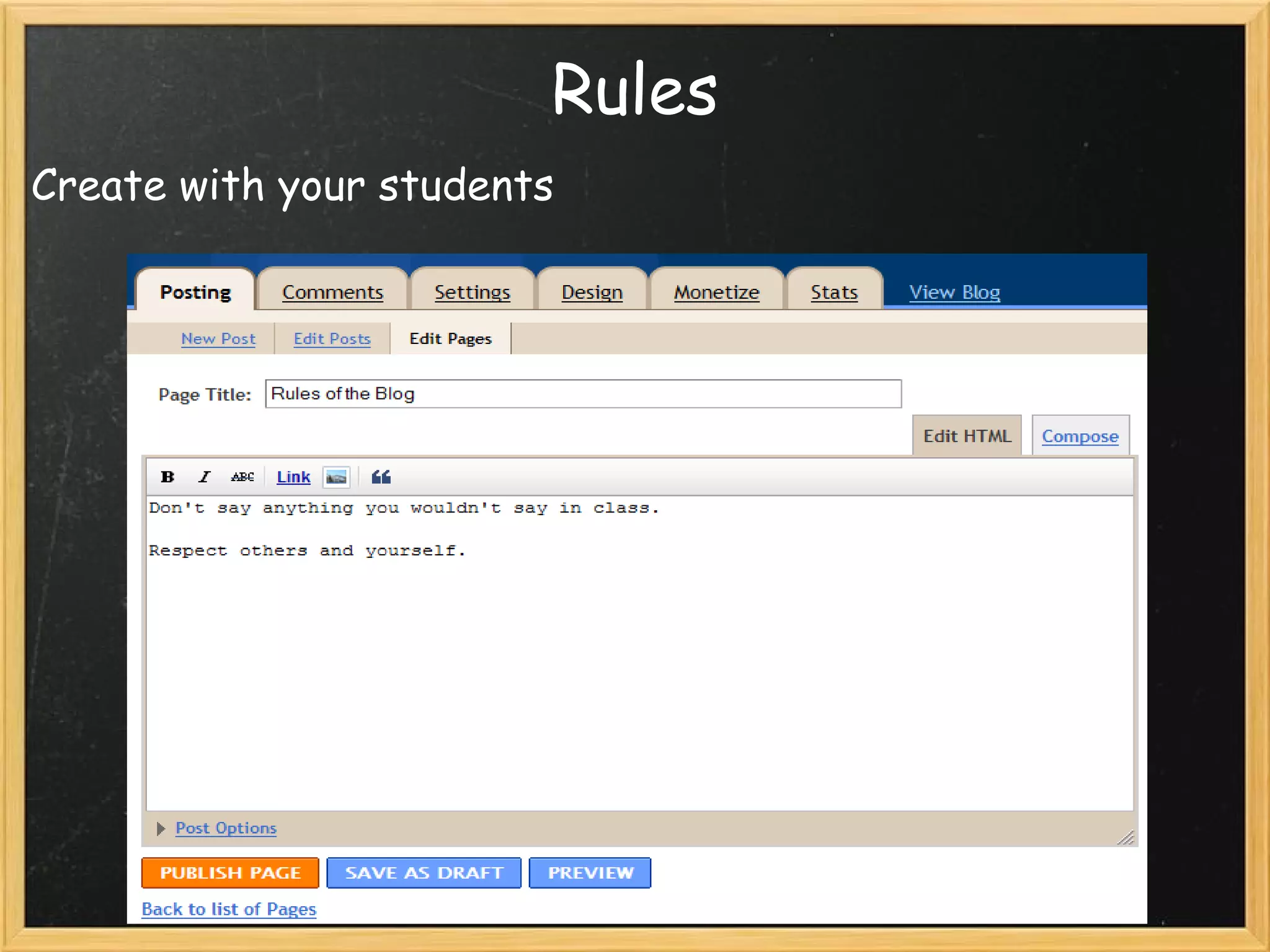 Rules Create with your students