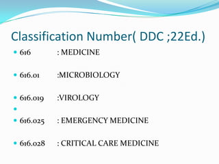 Classification Guideline for Medical College Library Professionals | PPTX
