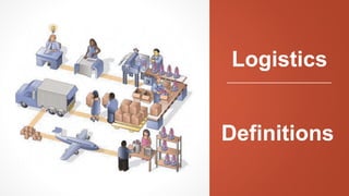 Logistics
Definitions
 