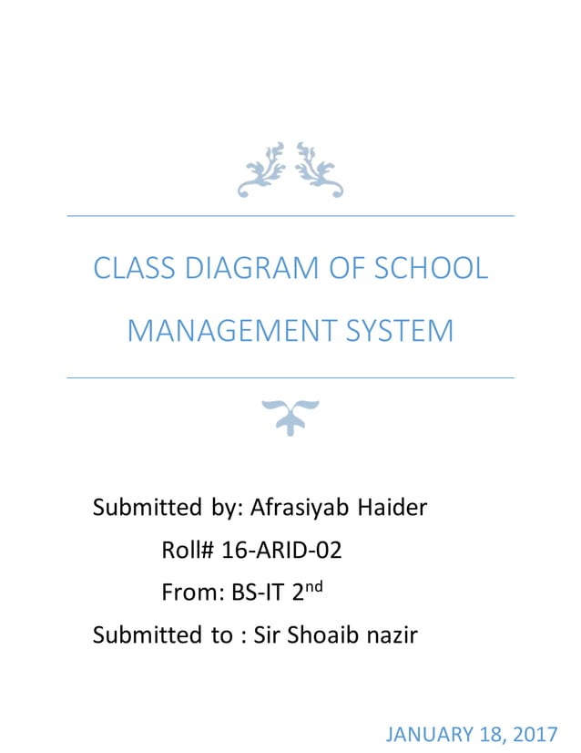 Class diagram of school management system (OOP) | DOCX | Auto Type ...