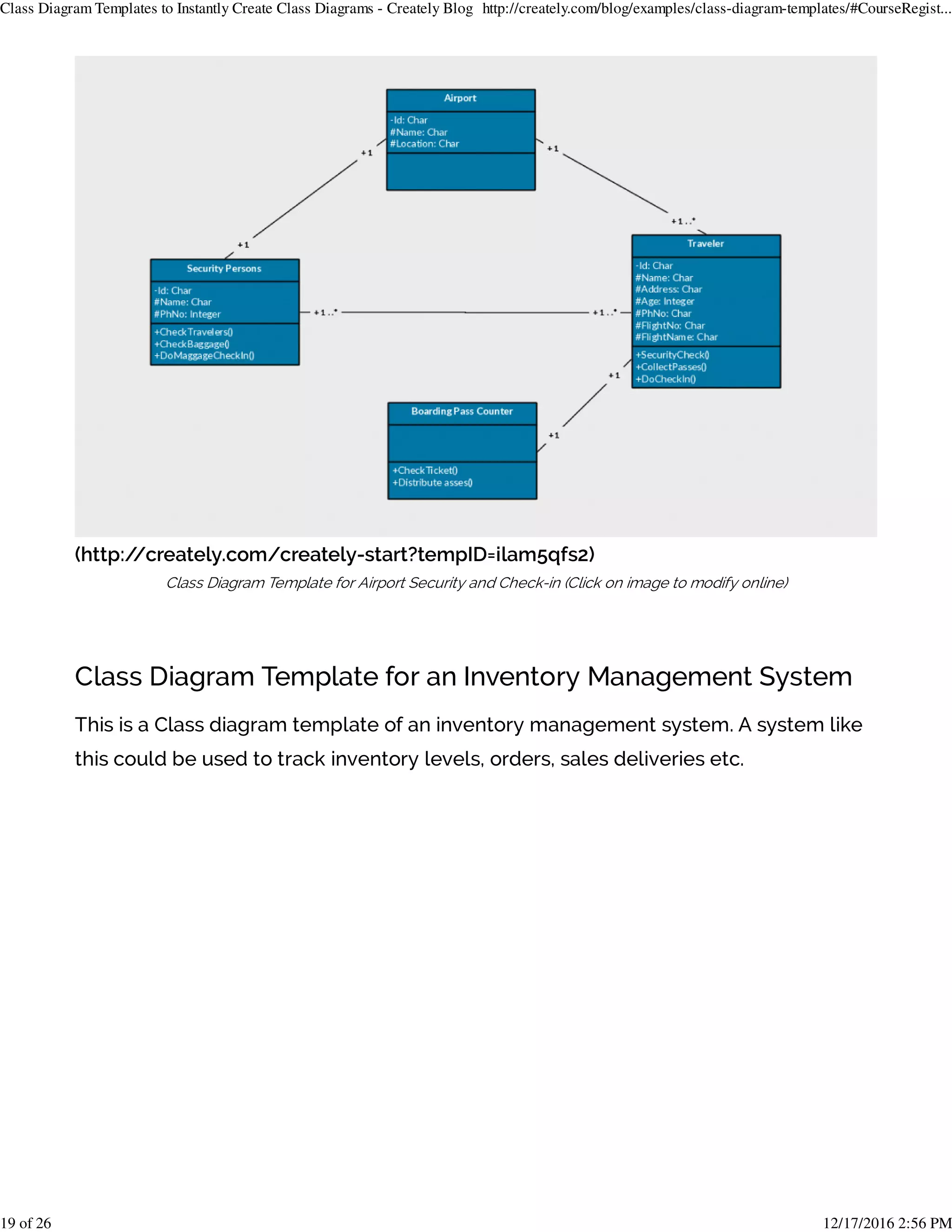 Class diagram templates to instantly create class diagrams creately ...