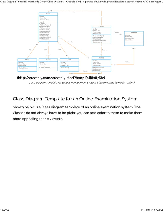 Class diagram templates to instantly create class diagrams creately ...