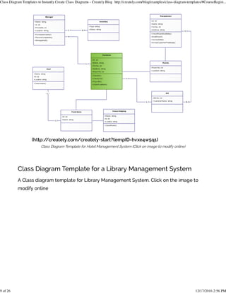 Class diagram templates to instantly create class diagrams creately ...