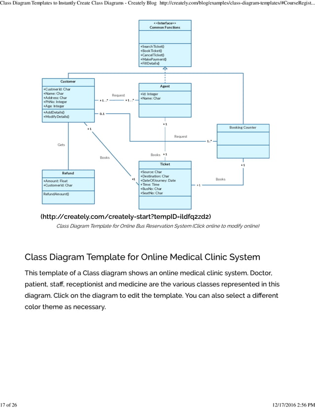 Class Diagram Templates To Instantly Create Class Diagrams Creately ...