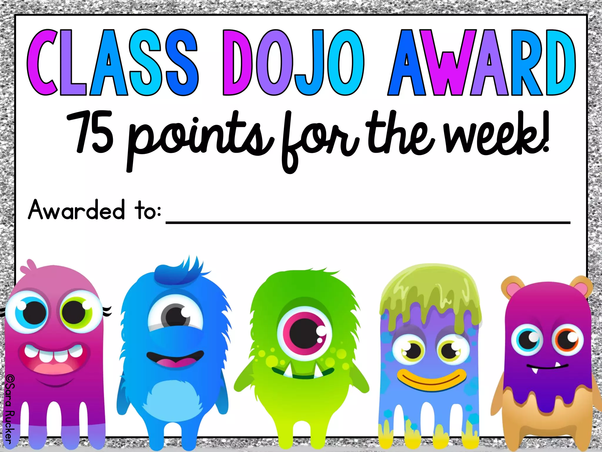 75 points for the week!
Awarded to:
©SaraRucker
 