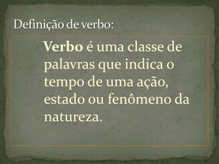 Classe de palavras verbos | PPTX