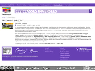 Christophe BatierChristophe Batier // DijonDijon Jeudi 17 Mai 2018Jeudi 17 Mai 2018
LES CLASSES INVERSÉES
 