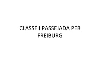 CLASSE I PASSEJADA PER
FREIBURG
 