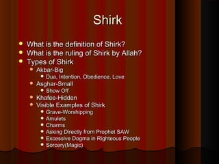Shirk Types Classes | PPT