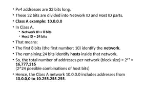 5 IP ADDRESS CLASSES IN COMPUTER NTEWORKS | PPT