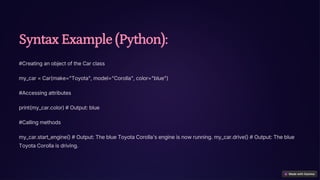 Classes are blueprints for creating objects | PDF