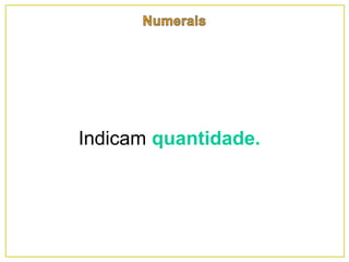 Indicam quantidade.
 