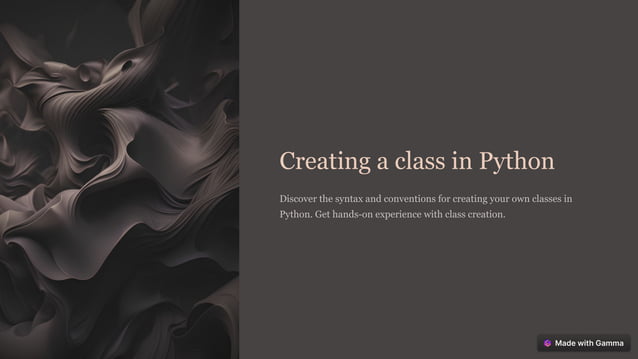 Presentation on Classes In Python Programming language | PPT