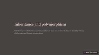 Presentation on Classes In Python Programming language | PPT