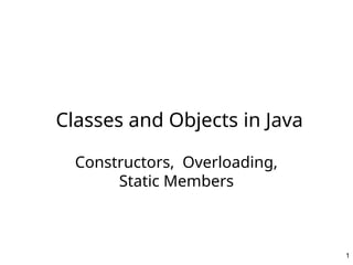 Comprehensive Guide to Java Classes, Objects, Constructors, and Static ...
