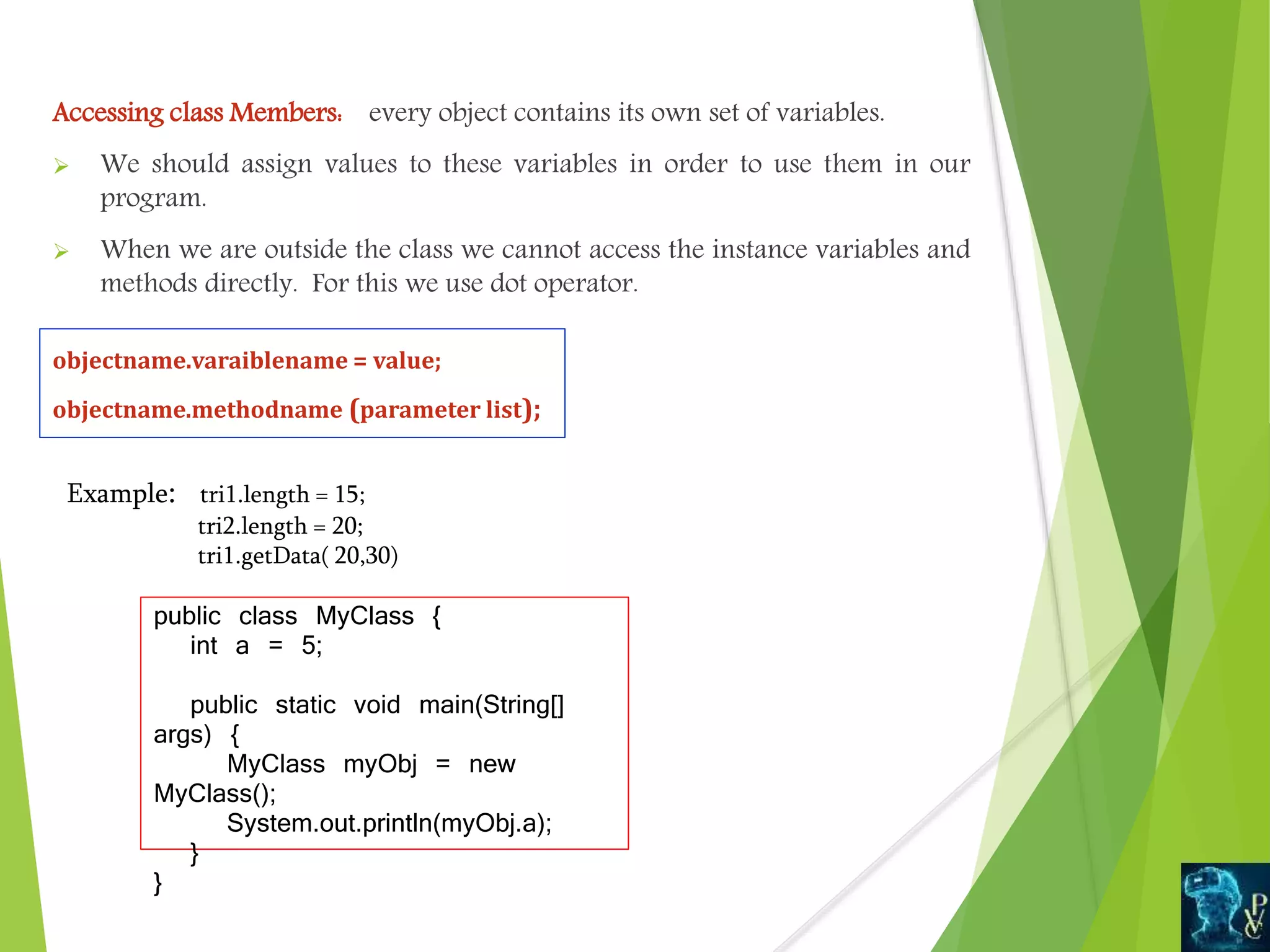 Classes objects in java | PPT