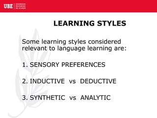 Psychology of Second Language Acquisition: Learner Differences ...