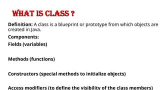 classes and object Java OOP Programming for problem solving | PPTX