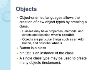 Classes and Objects