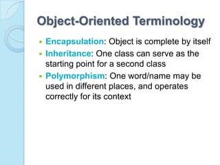 Classes and Objects
