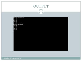 OUTPUT

Compiled By: Kamal Acharya

 
