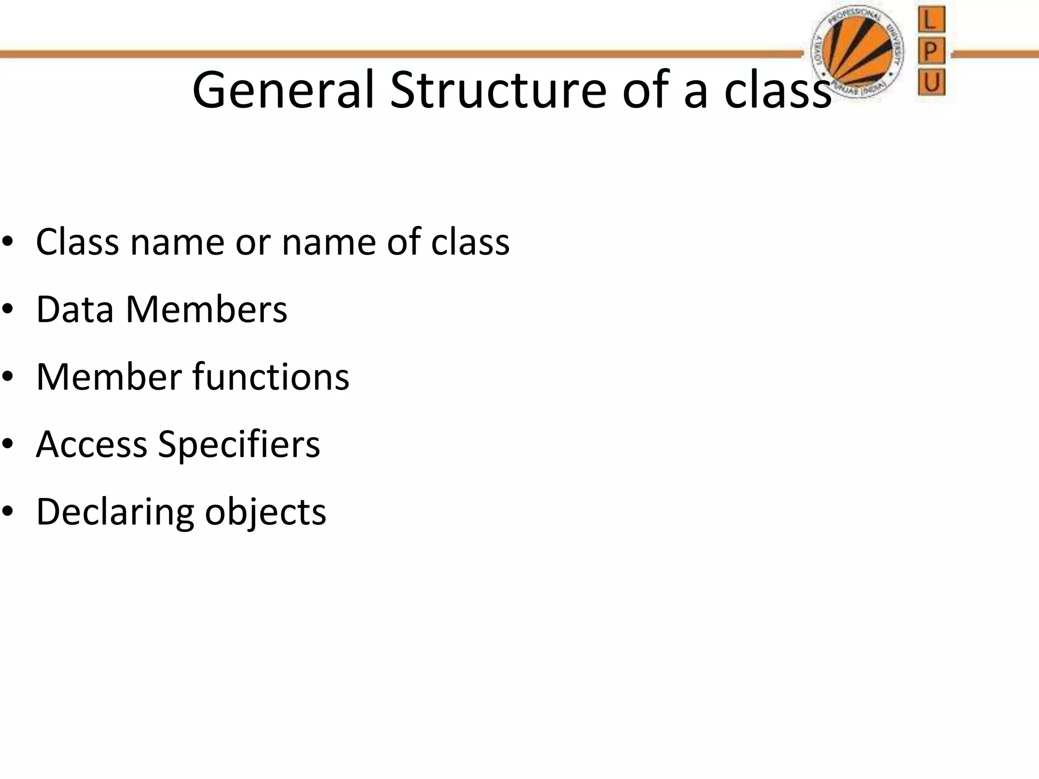 Classes and objects | PPT