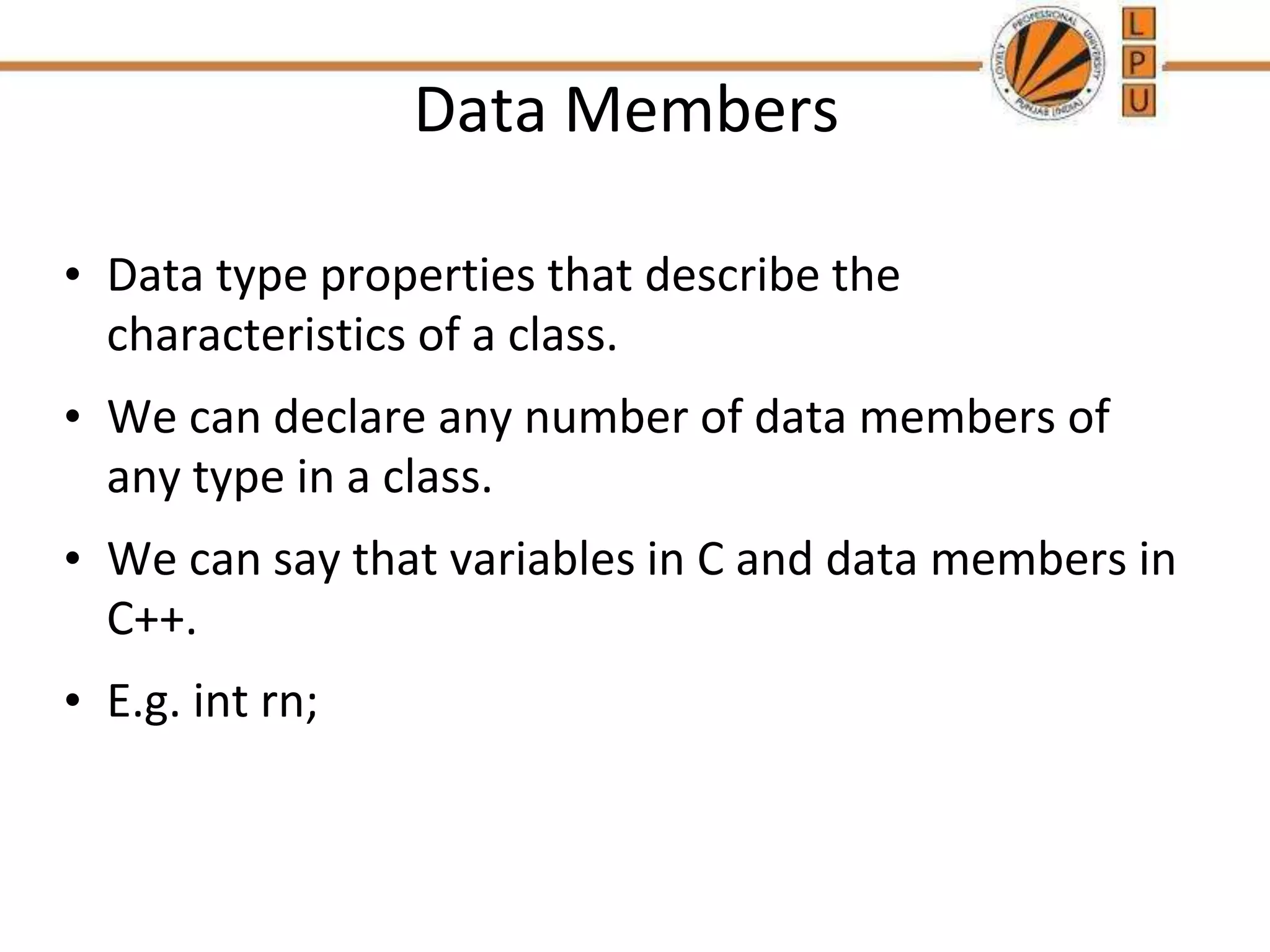 Classes and objects | PPT