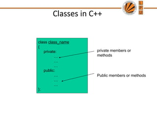 Classes and objects | PPT | Programming Languages | Computing