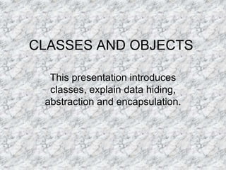 CLASSES AND OBJECTS IN C++ +2 COMPUTER SCIENCE | PPT