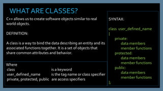 Classes and objects1 | PPTX | Programming Languages | Computing