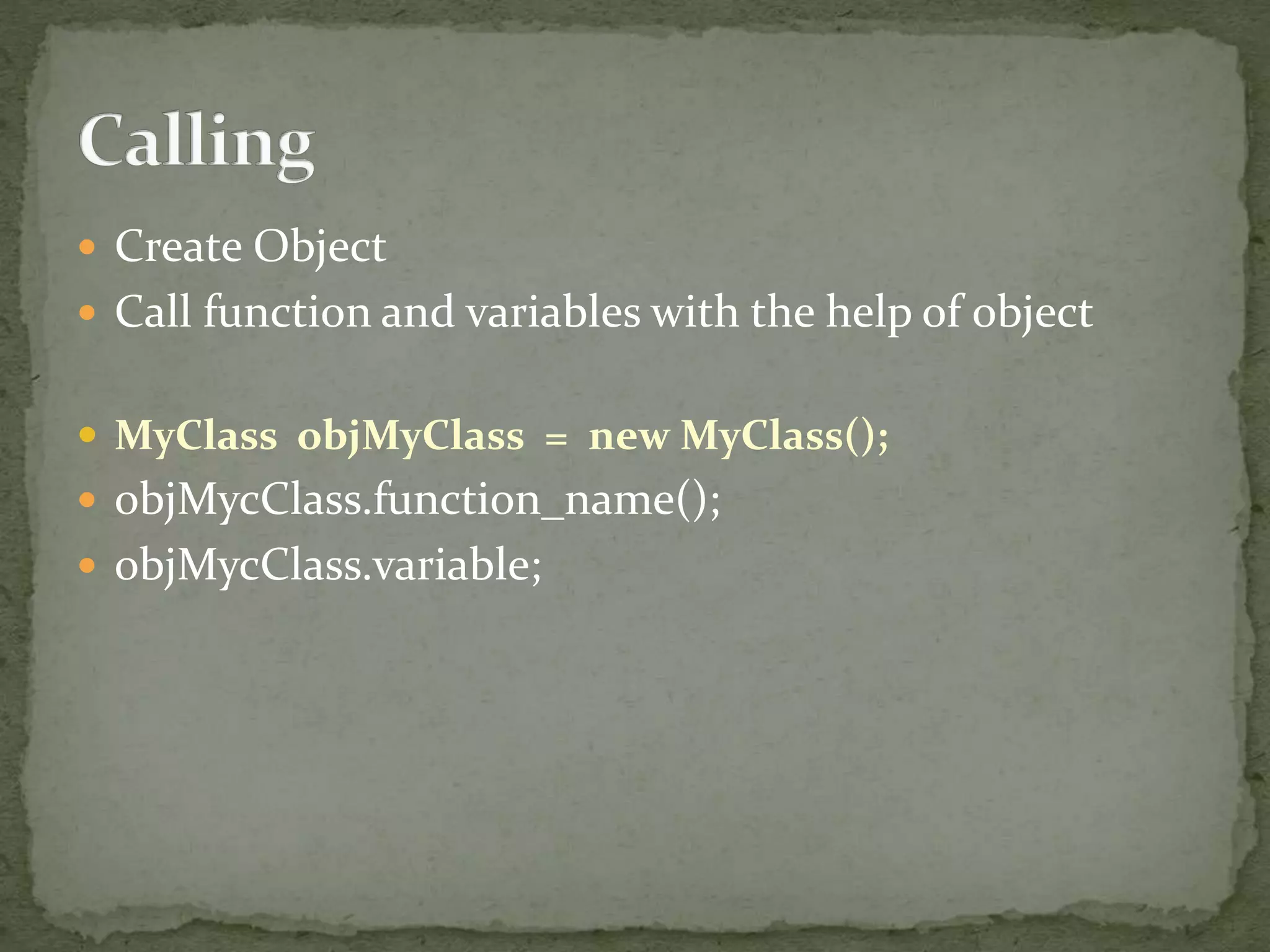 Classes and Objects in C# | PPTX