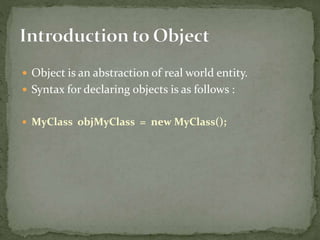 Classes and Objects in C# | PPTX